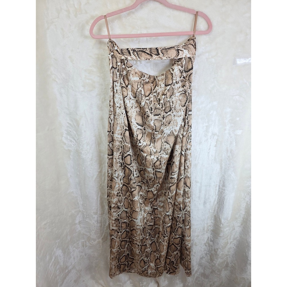 Canvas Apparel The Shiloh Skirt 1X‎ Snakeskin Print Midi Wrap Buckle Detail NWT